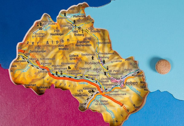 Steiermark Puzzle mit Karte